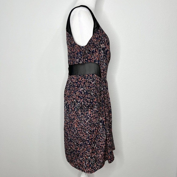 BCBGeneration Navy Blue Red Black Abstract Floral Sleeveless Dress Sz 10 - Picture 8 of 11